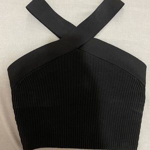 Aritzia sculpt knit criss cross cropped tank XS